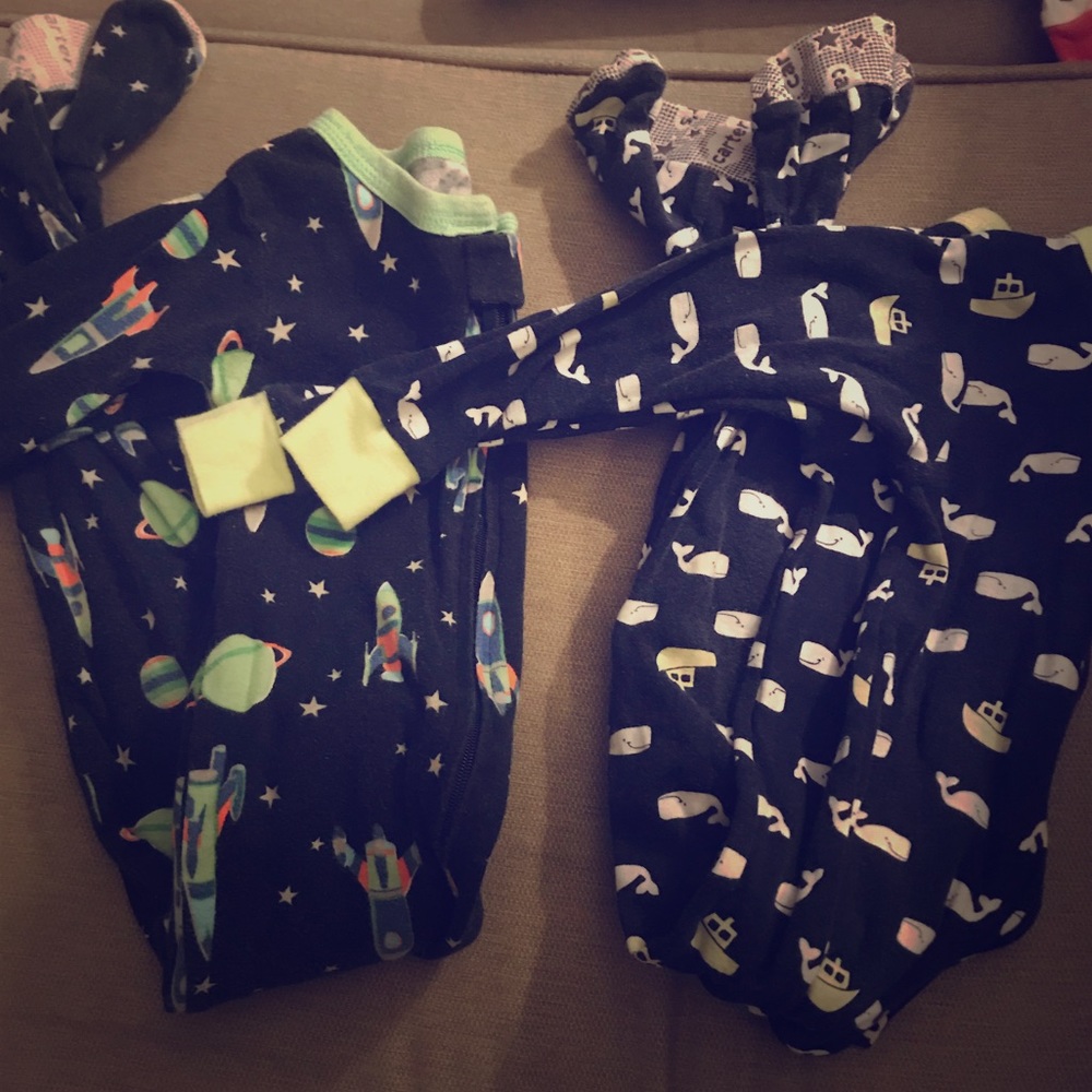 Two Carters snug fit footie pajamas